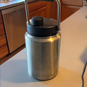 64 oz Yeti Silver Jug with Black Lid